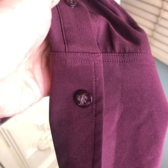 Ralph Lauren black label burgundy silk blend blouse size 2 - Picture 7 of 16